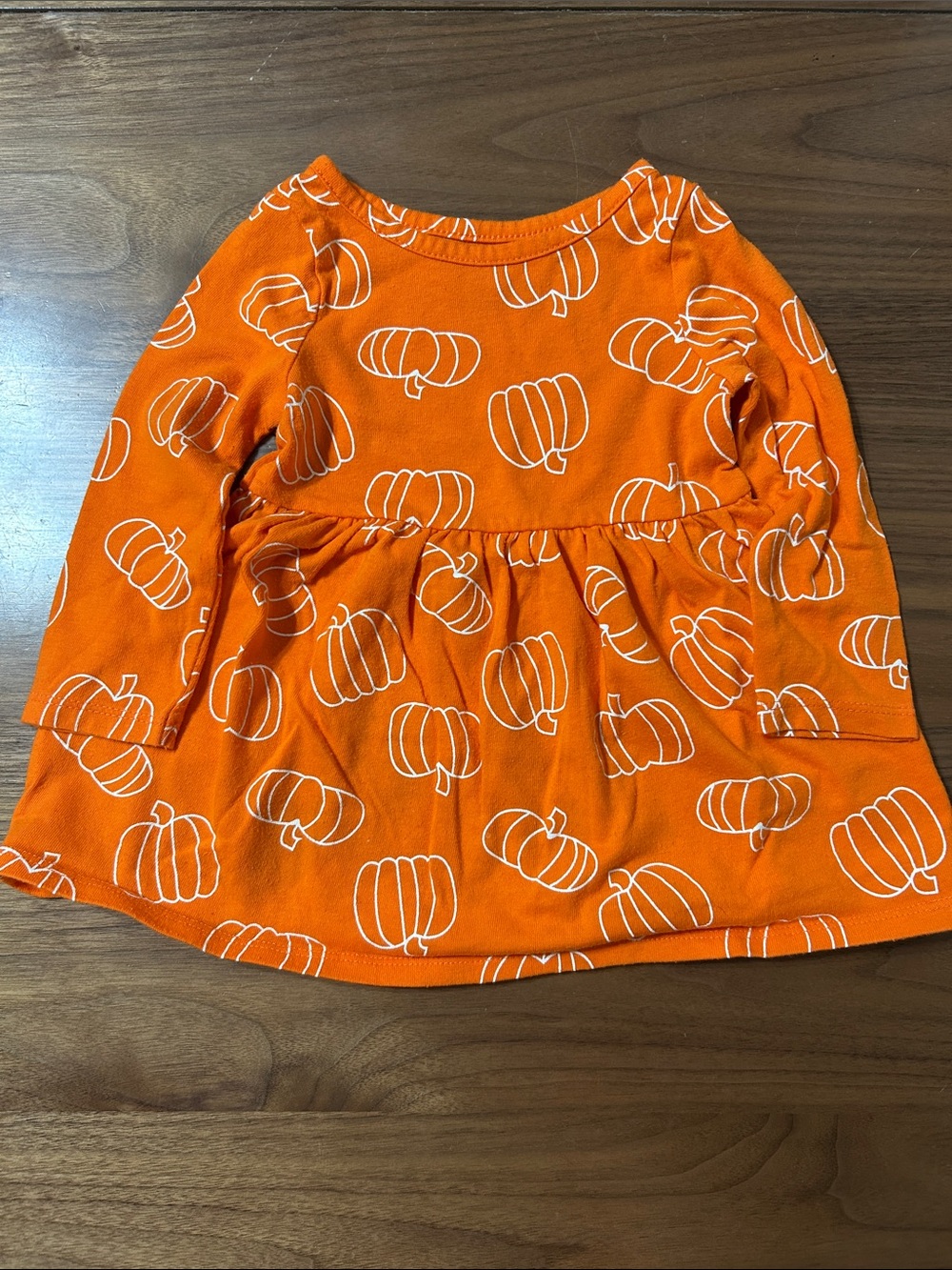 Cat & Jack Baby Pumpkin Long Sleeve Dress Size 12M